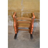 thumb-Vintage kinder schommelstoel met tijgerfiguren van massief teakhout-4