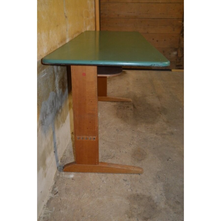 Vintage schooltafel van VS voor twee kinderen – Beukenhout en multiplex-2