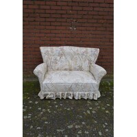 Zeer fijn stoffen vintage bankje met bloemen – Jaren 50