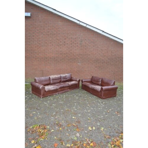 Brutalist leren Baxter bankstel 