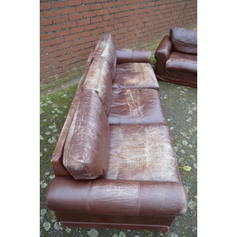 Stoer Brutalist leren Baxter bankstel – 3-zits en 2-zits – Jaren 70-6