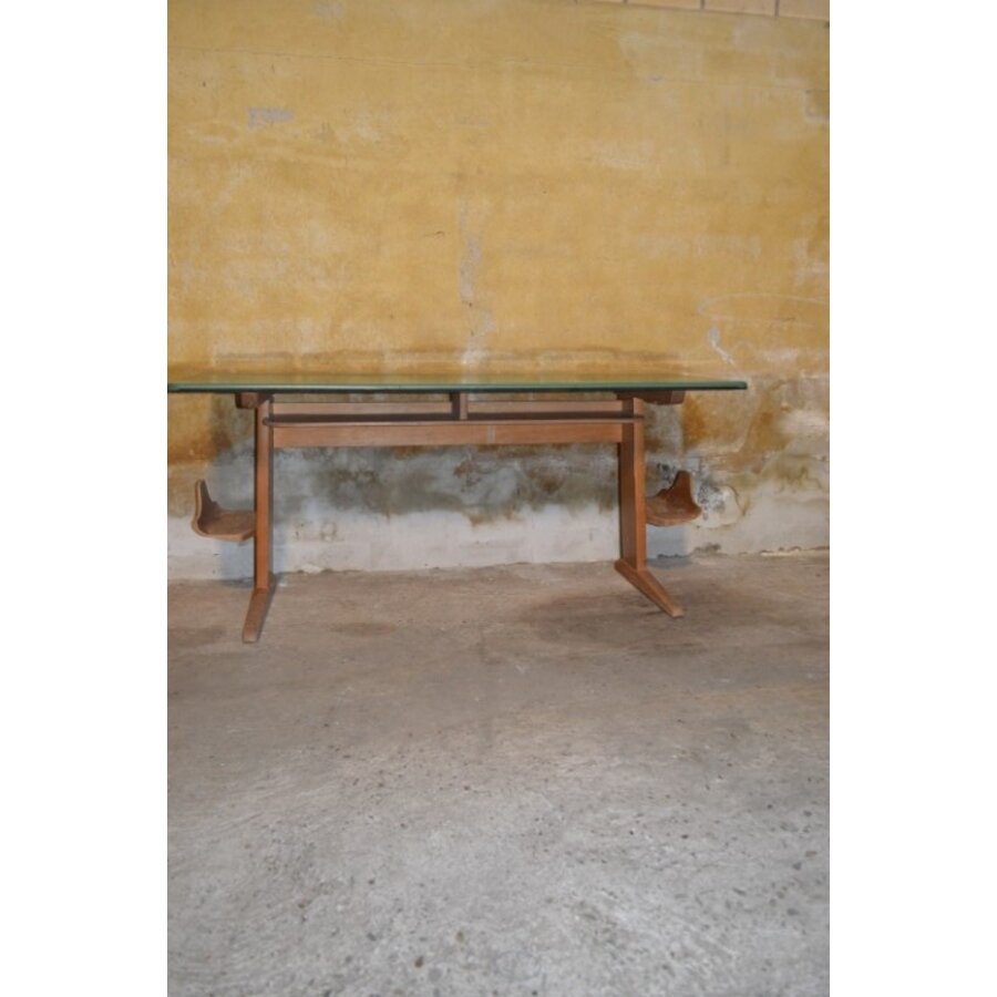 Retro schooltafel voor twee kinderen – VS Duitsland – Beukenhout – Jaren 60-3