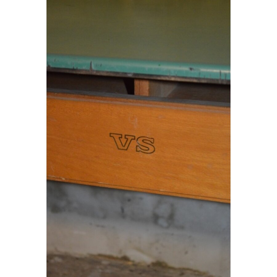 Retro schooltafel voor twee kinderen – VS Duitsland – Beukenhout – Jaren 60-9