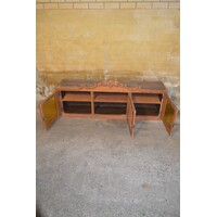 thumb-Grenenhouten bovenkast met sierlijke kuif en facetgeslepen glas-6