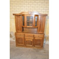 thumb-Donker eiken buffet- of wandkast met buffeltoog, laden en kastjes-1