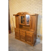 thumb-Donker eiken buffet- of wandkast met buffeltoog, laden en kastjes-3