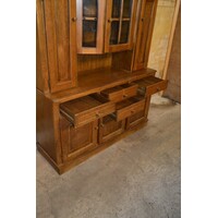 thumb-Donker eiken buffet- of wandkast met buffeltoog, laden en kastjes-5