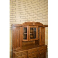 thumb-Donker eiken buffet- of wandkast met buffeltoog, laden en kastjes-7