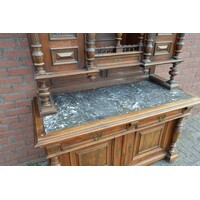 thumb-Antieke buffetkast uit 1880–1890 met marmeren blad en dubbele toog-6