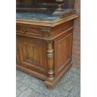 thumb-Antieke buffetkast uit 1880–1890 met marmeren blad en dubbele toog-8