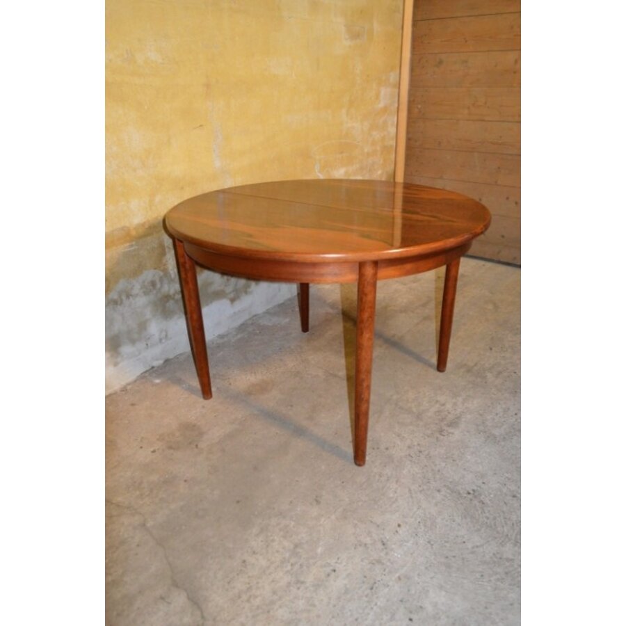 Ronde / ovale uitschuifbare palissander eettafel – Mid century modern – Scandinavisch design 1950–1960-2
