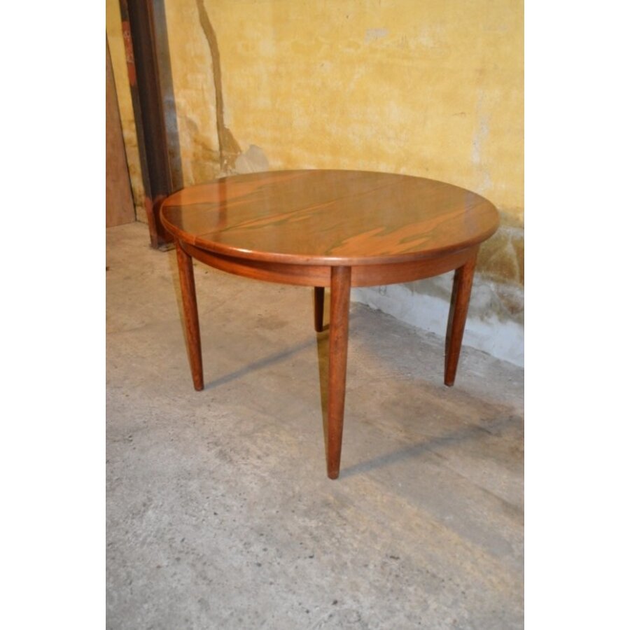 Ronde / ovale uitschuifbare palissander eettafel – Mid century modern – Scandinavisch design 1950–1960-3