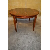 thumb-Ronde / ovale uitschuifbare palissander eettafel – Mid century modern – Scandinavisch design 1950–1960-4