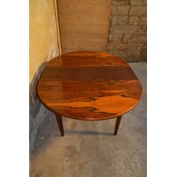 thumb-Ronde / ovale uitschuifbare palissander eettafel – Mid century modern – Scandinavisch design 1950–1960-9