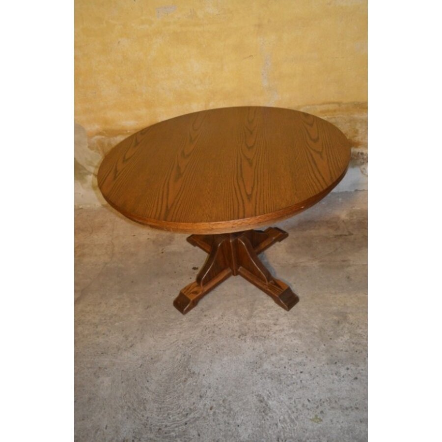 Ronde eikenhouten eettafel jaren 60 – Mid century – Vintage design-3