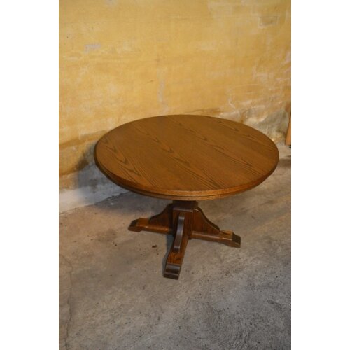 Ronde eiken eettafel jaren 60 