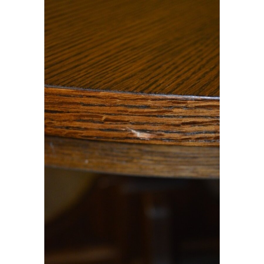 Ronde eikenhouten eettafel jaren 60 – Mid century – Vintage design-6