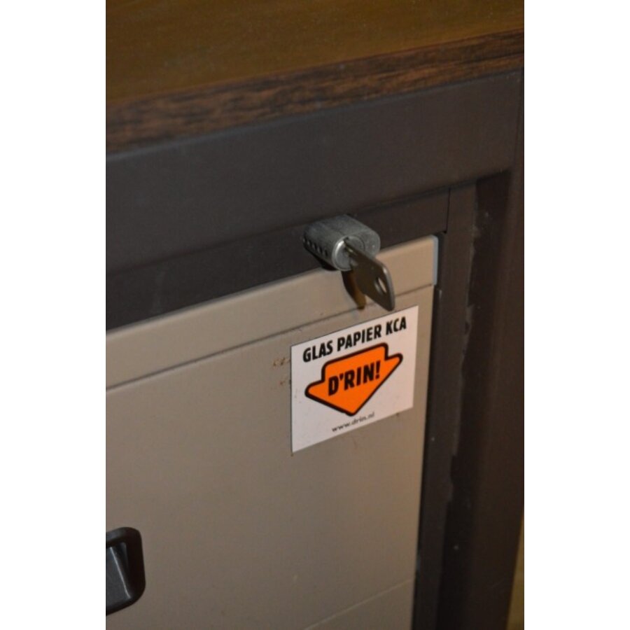 Robuust metalen bureau met ladeblokken en melamine werkblad-5