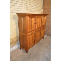 thumb-Massief eiken kloosterdressoir met paneeldeuren en lades-1