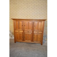 thumb-Massief eiken kloosterdressoir met paneeldeuren en lades-4