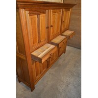thumb-Massief eiken kloosterdressoir met paneeldeuren en lades-5