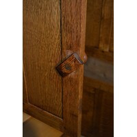 thumb-Massief eiken kloosterdressoir met paneeldeuren en lades-7