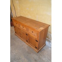 thumb-New Mexico dressoir van massief grenen met drie laden en drie deuren-3