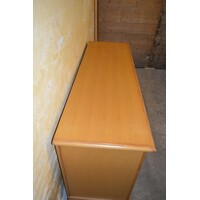 thumb-Tweedehands massief blank eiken dressoir met drie paneeldeurtjes en lade-8