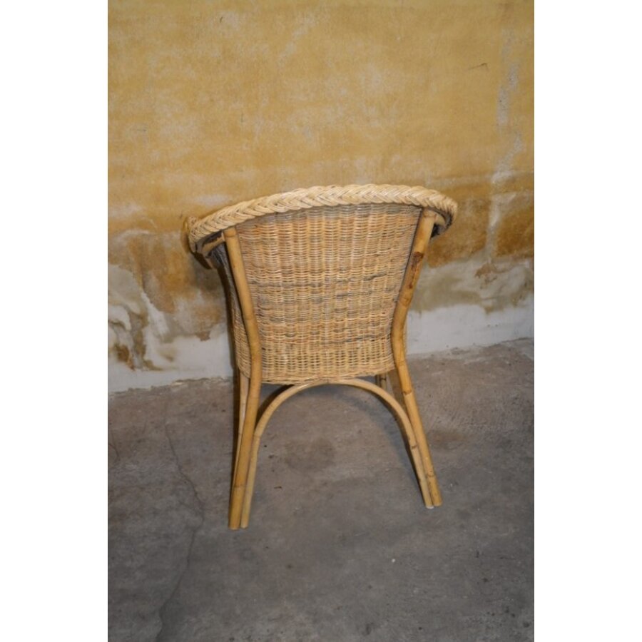Tweedehands rotan fauteuil met gebogen rugleuning en armleuningen-5