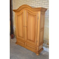 thumb-Vintage licht eiken buffetkast met twee deuren, laden en legplanken.-3