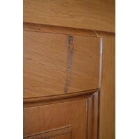 thumb-Vintage licht eiken buffetkast met twee deuren, laden en legplanken.-4