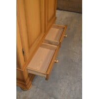 thumb-Vintage licht eiken buffetkast met twee deuren, laden en legplanken.-6