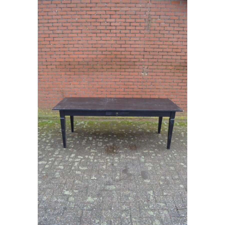 Lange teakhouten eettafel – Rustieke Franse boerderijtafel-2