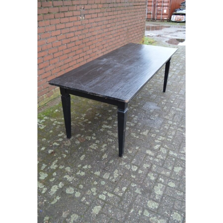 Lange teakhouten eettafel – Rustieke Franse boerderijtafel-1