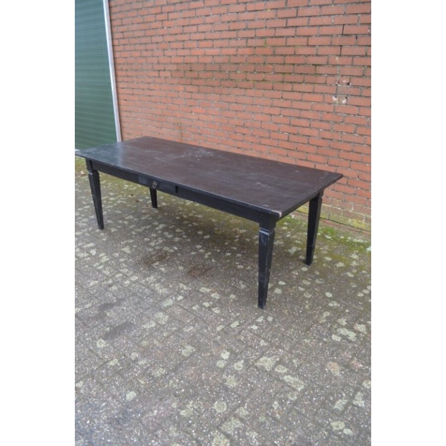 Lange teakhouten eettafel – Rustieke Franse boerderijtafel-5