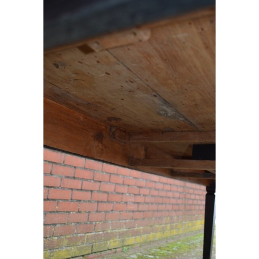 Lange teakhouten eettafel – Rustieke Franse boerderijtafel-7