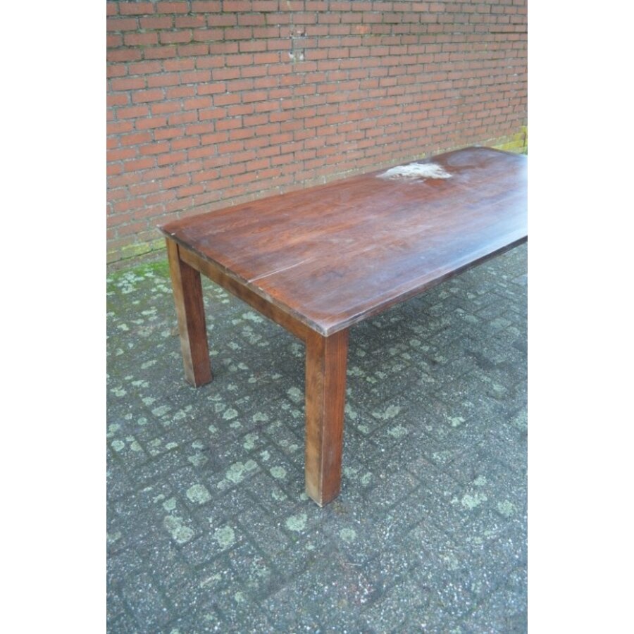 Robuuste eiken eettafel – Zware stamtafel met karakter-2