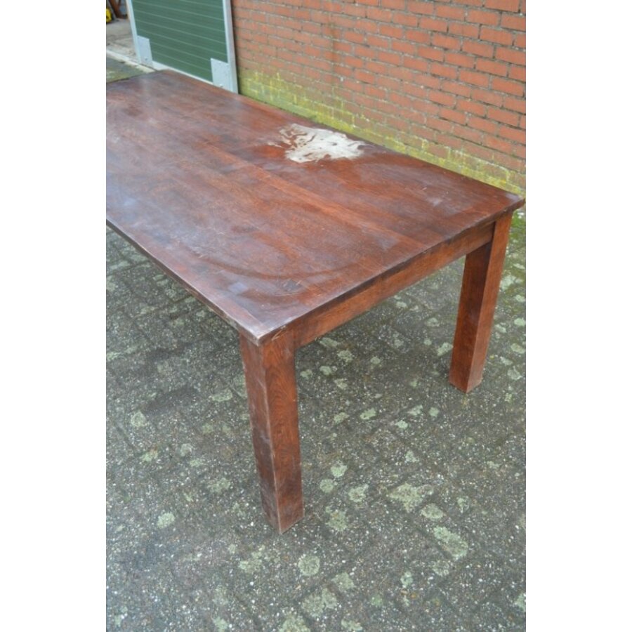 Robuuste eiken eettafel – Zware stamtafel met karakter-8