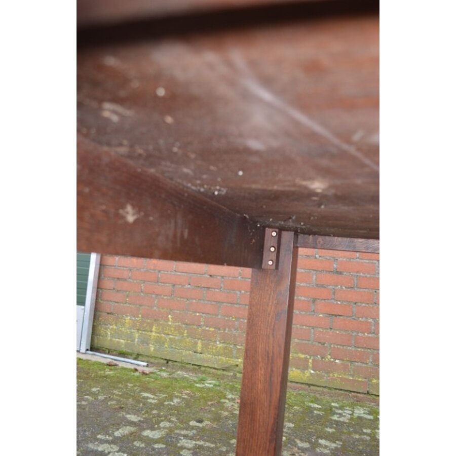 Robuuste eiken eettafel – Zware stamtafel met karakter-9