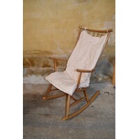 thumb-Elegante vintage houten schommelstoel met kussen uit de jaren 60 met spijlenrug-8