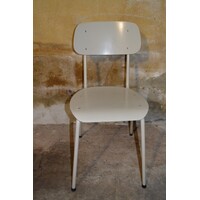 thumb-Retro stoeltje met metalen frame en multiplex zitting-2