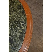 thumb-Vintage design ronde salontafel met groen-wit gemarmerd natuurstenen blad-6