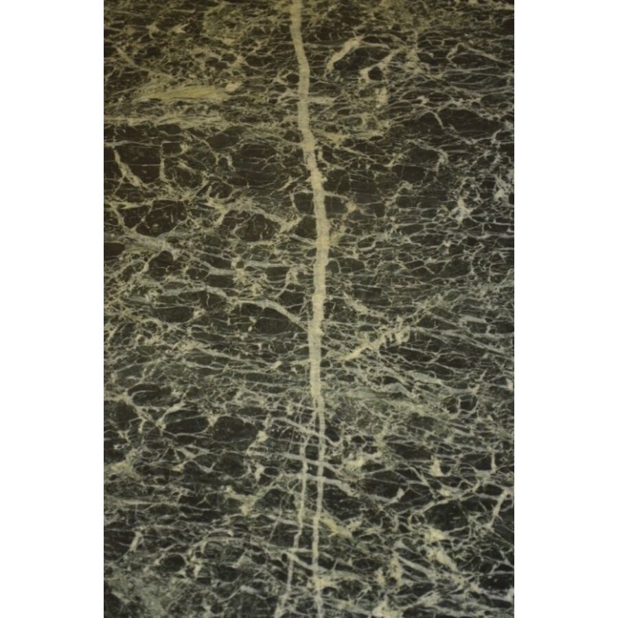 Vintage design ronde salontafel met groen-wit gemarmerd natuurstenen blad-9