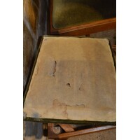 thumb-Set van 4 antieke eiken Tudor stijl eetkamerstoelen met groene stof bekleed-8