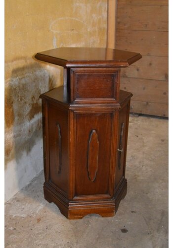 Mahonie bijzetkastje zeshoekig 