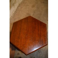 thumb-Zeshoekig vintage bijzetkastje van massief mahoniehout-5