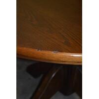 thumb-Ronde vintage eettafel van massief eikenhout uit de jaren 60-2