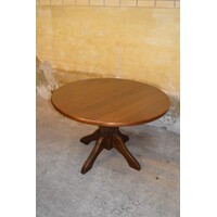 thumb-Ronde vintage eettafel van massief eikenhout uit de jaren 60-3
