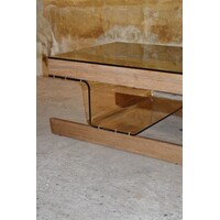 thumb-Roche Bobois Space Age salontafel met wenge en rookglazen blad-5