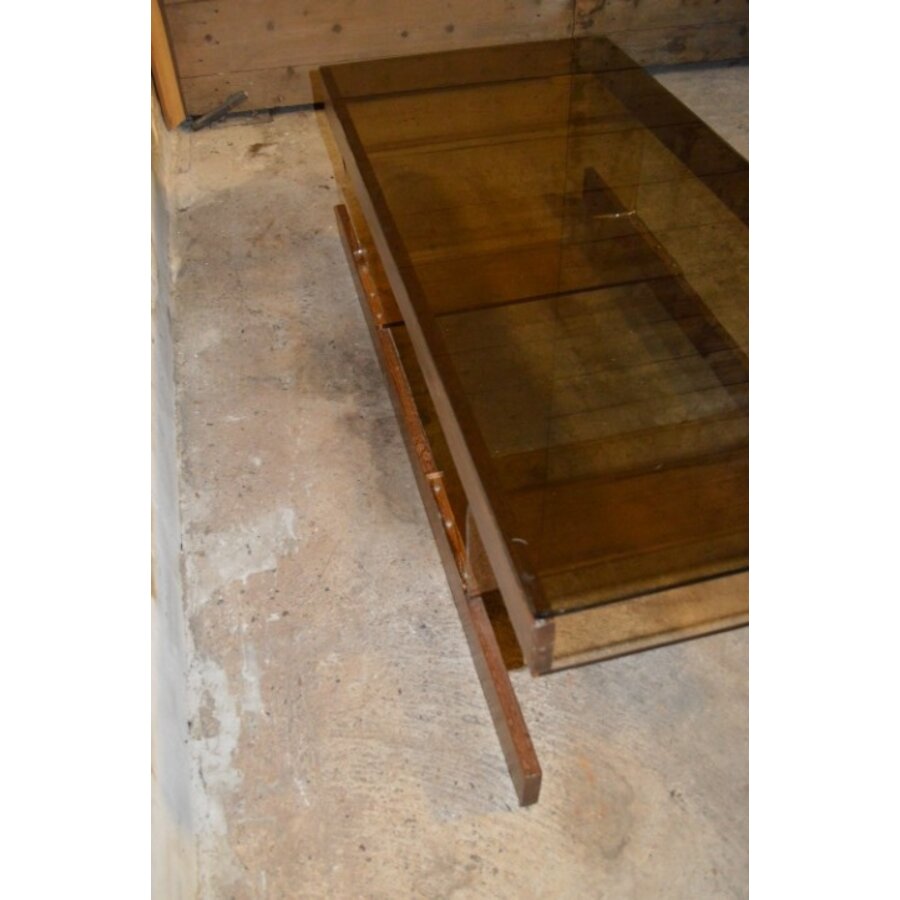 Roche Bobois Space Age salontafel met wenge en rookglazen blad-7